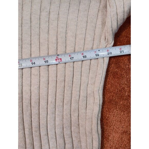 ABERCROMBIE & FITCH 90's OATMEAL BEIGE CROPPED ROLL NECK SWEATER CABLE KNIT S - Picture 5 of 8